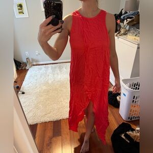 StarkX Silky Coral Sleeveless Dress